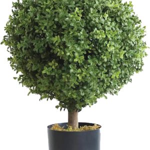 One 2 Foot Outdoor Artificial Boxwood Ball Topiary Bush Potted UV Rated Plant by Bagari